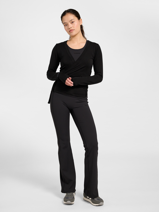 hmlSOFT WRAP BLOUSE, BLACK, model