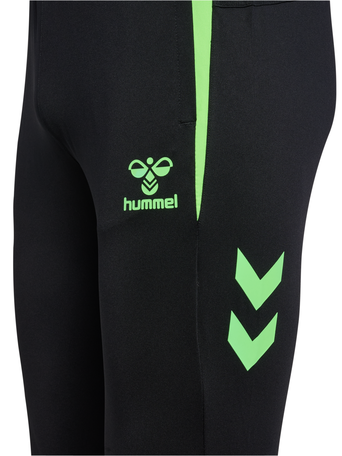 hmlLEAD 2.0 TRAINING PANTS, BLACK/GREEN GECKO, packshot