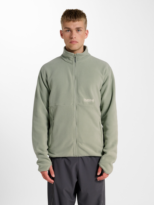 hmlPULSE FLEECE JACKET, SEAGRASS, model