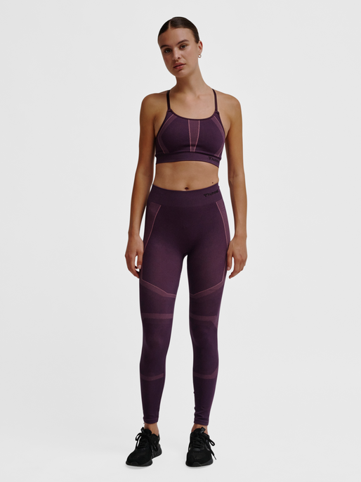 hmlMT POWER SEAMLESS MW TIGHTS, PLUM PERFECT, model