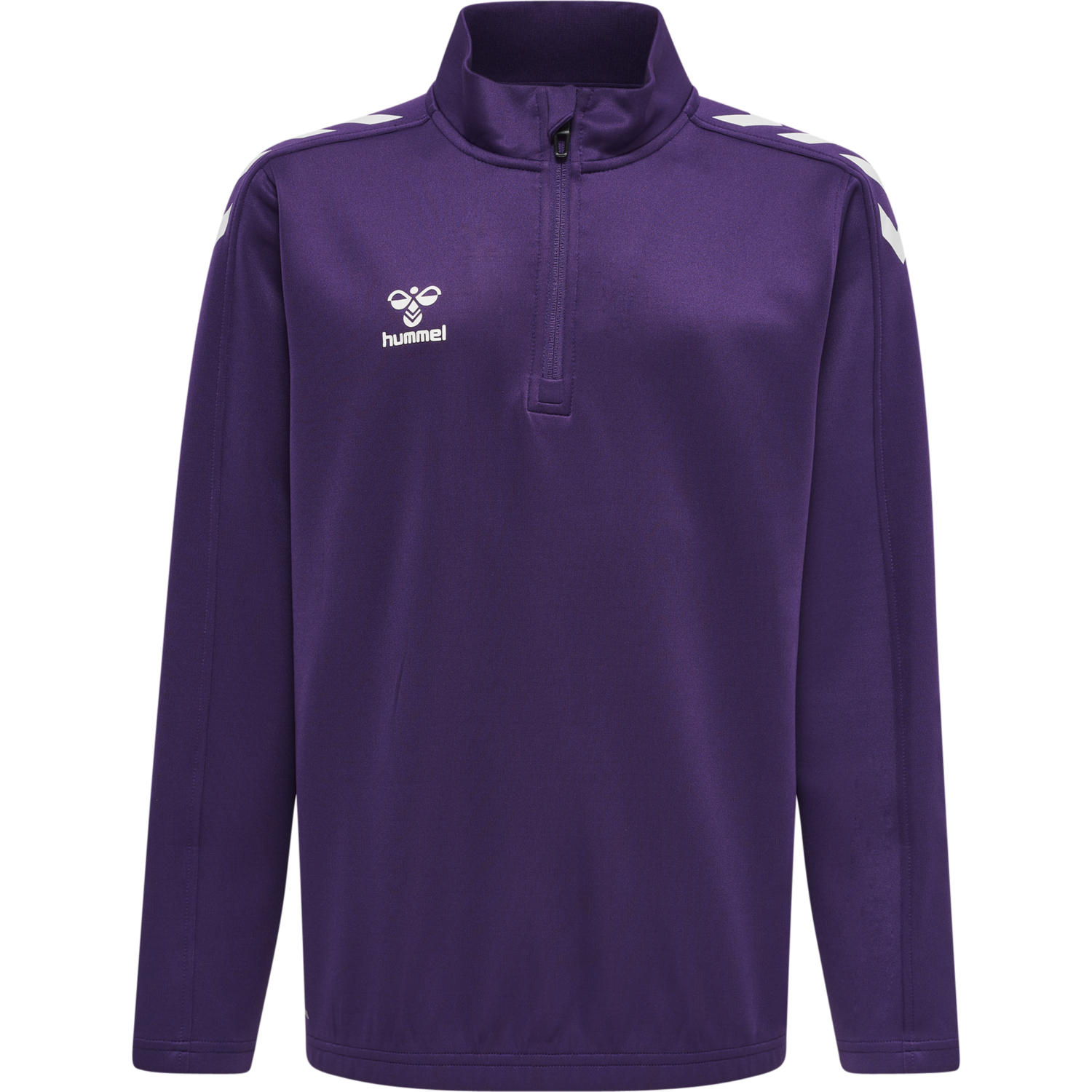 hmlCORE XK HALF ZIP POLY SWEAT KIDS, ACAI/WHITE, packshot