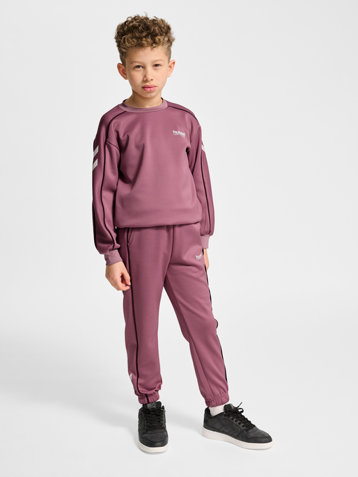 hmlJR INTERLOCK ADJUST PANTS, WISTFUL MAUVE, model