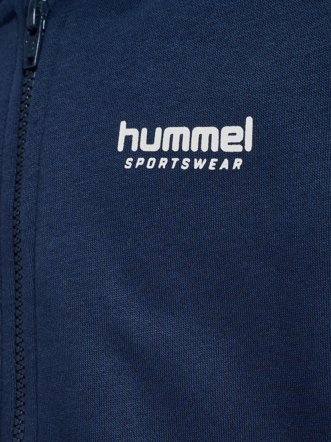 hmlJR LOOSE BLOCKED ZIP HOODIE, DRESS BLUES/FADED DENIM, packshot