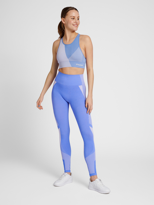 hmlMT UNITE SEAMLESS SPORTS TOP, MARINA/LAVENDER, model