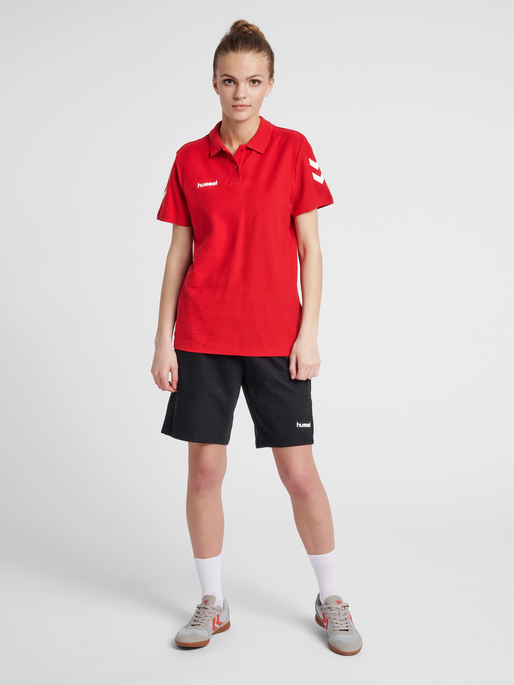 HMLGO COTTON POLO WOMAN, TRUE RED, model