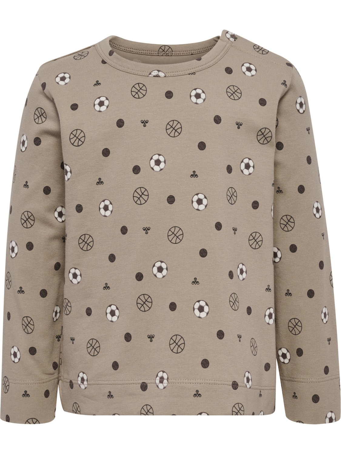 hmlMINI AOP T-SHIRT L/S, VINTAGE KHAKI, packshot