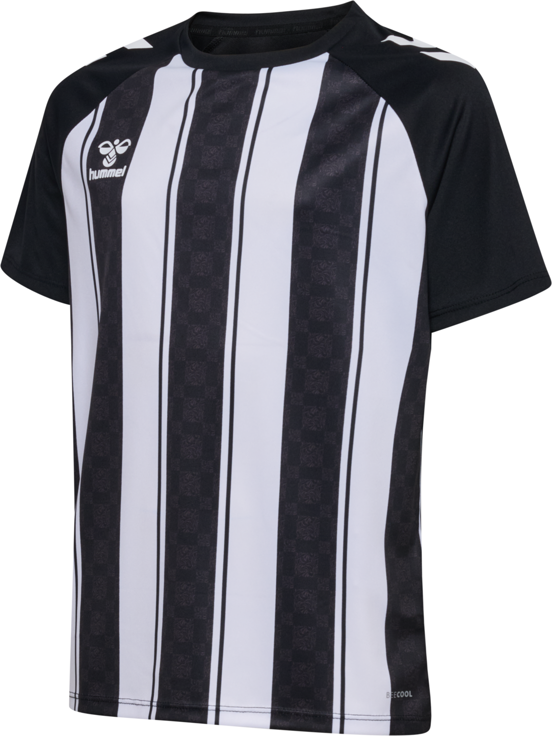 hmlMATCH STRIPED JERSEY S/S KIDS, BLACK/WHITE, packshot