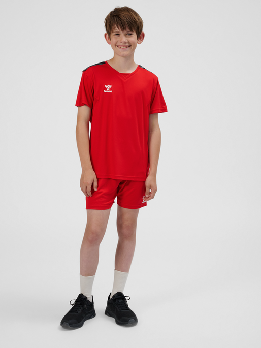 hmlAUTHENTIC PL JERSEY S/S KIDS, TRUE RED, model
