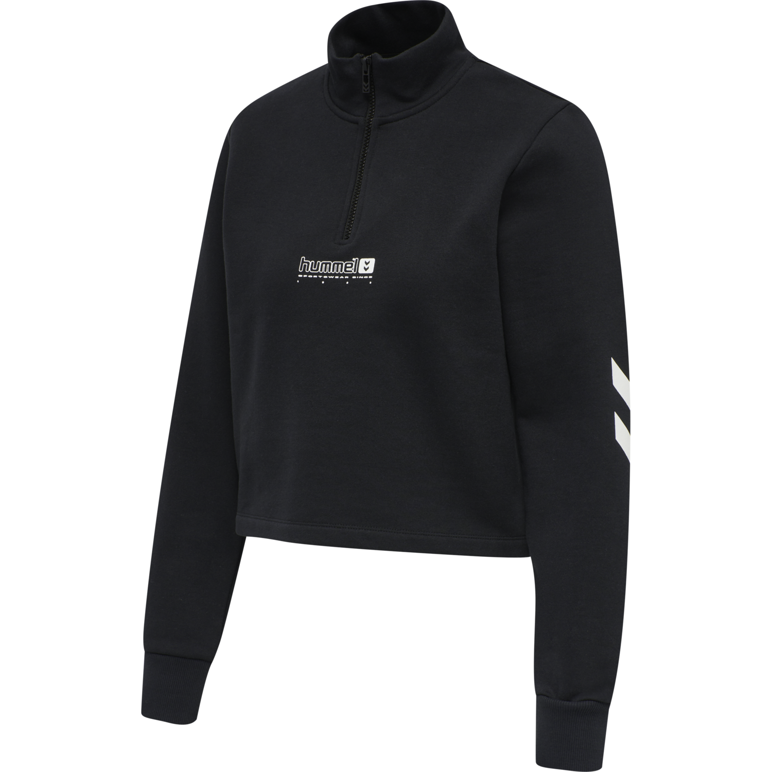 hmlLGC NIKKA CROPPED HALFZIP, BLACK, packshot