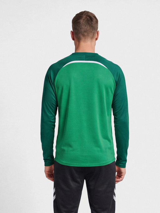 hmlLEAD 2.0 CREW SWEAT, JELLY BEAN/EVERGREEN, model