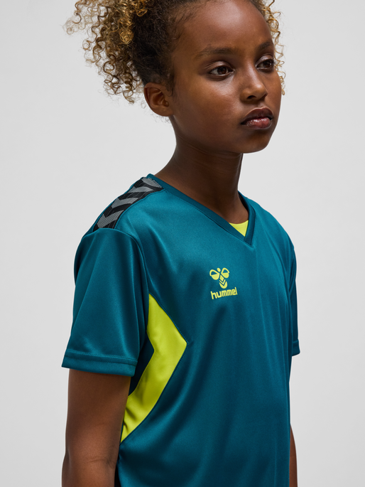 hmlAUTHENTIC PL JERSEY S/S KIDS, BLUE CORAL/SULPHUR SPRING, model