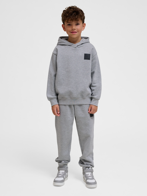 hmlCLEAN HOODIE, GREY MELANGE, model