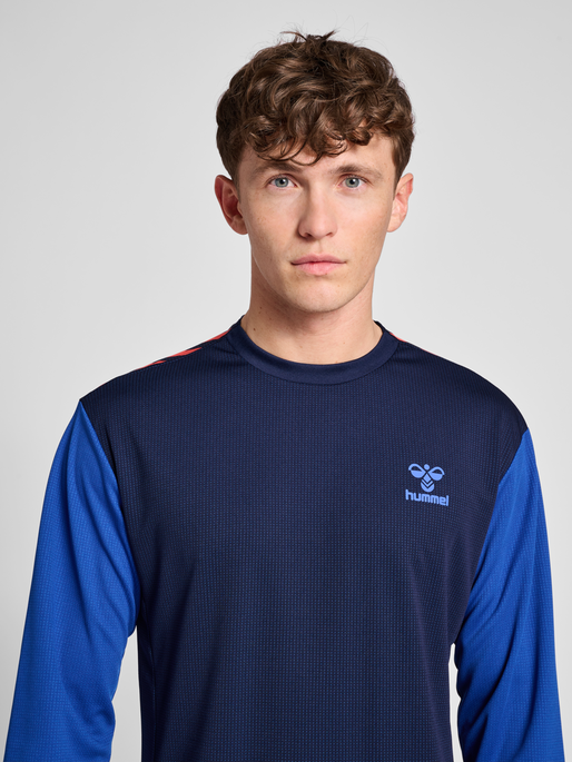 hmlPRO GRID GAME JERSEY L/S, MARITIME BLUE/SURF THE WEB, model