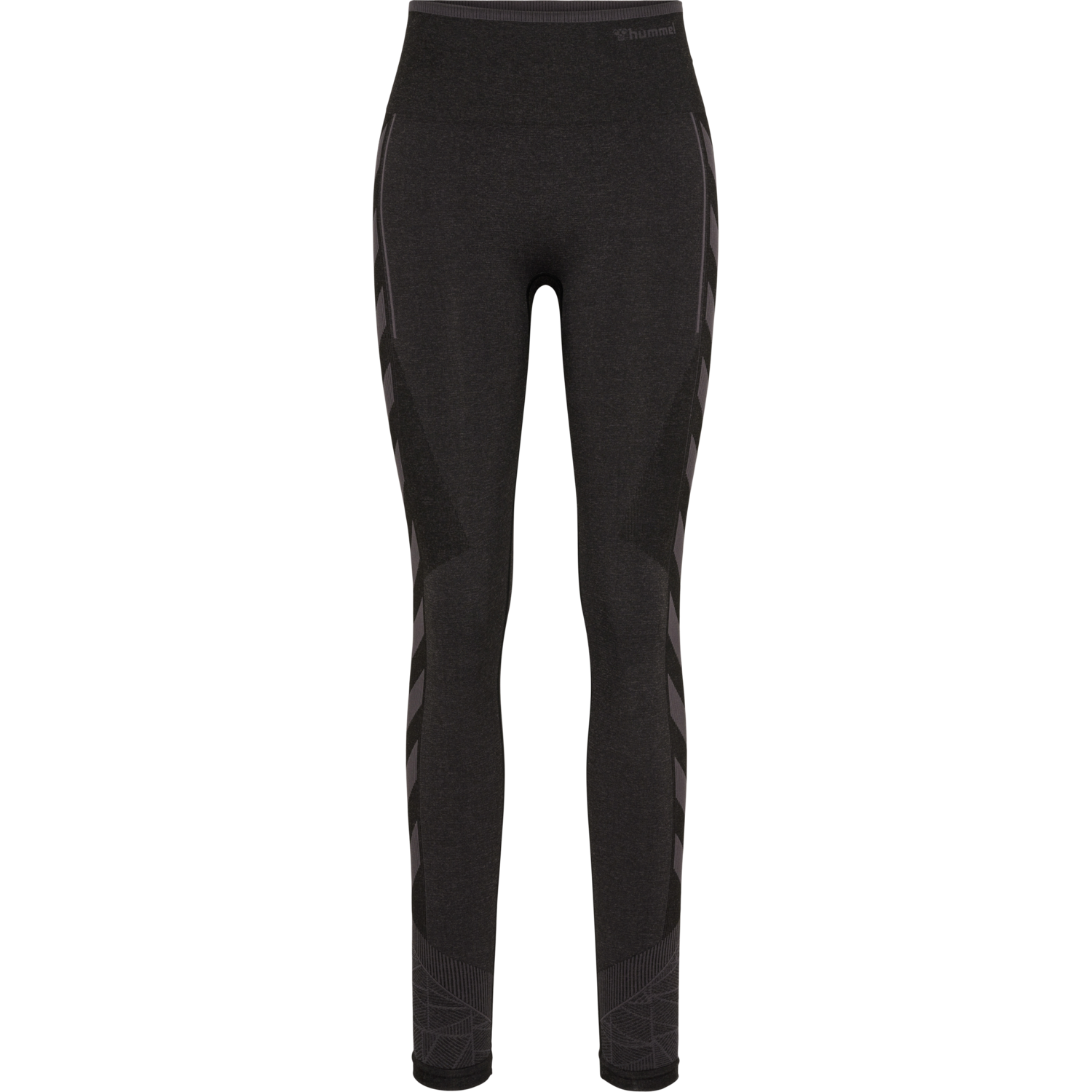 hmlMT ENERGY SEAMLESS HW TIGHTS, BLACK/ASPHALT MELANGE, packshot