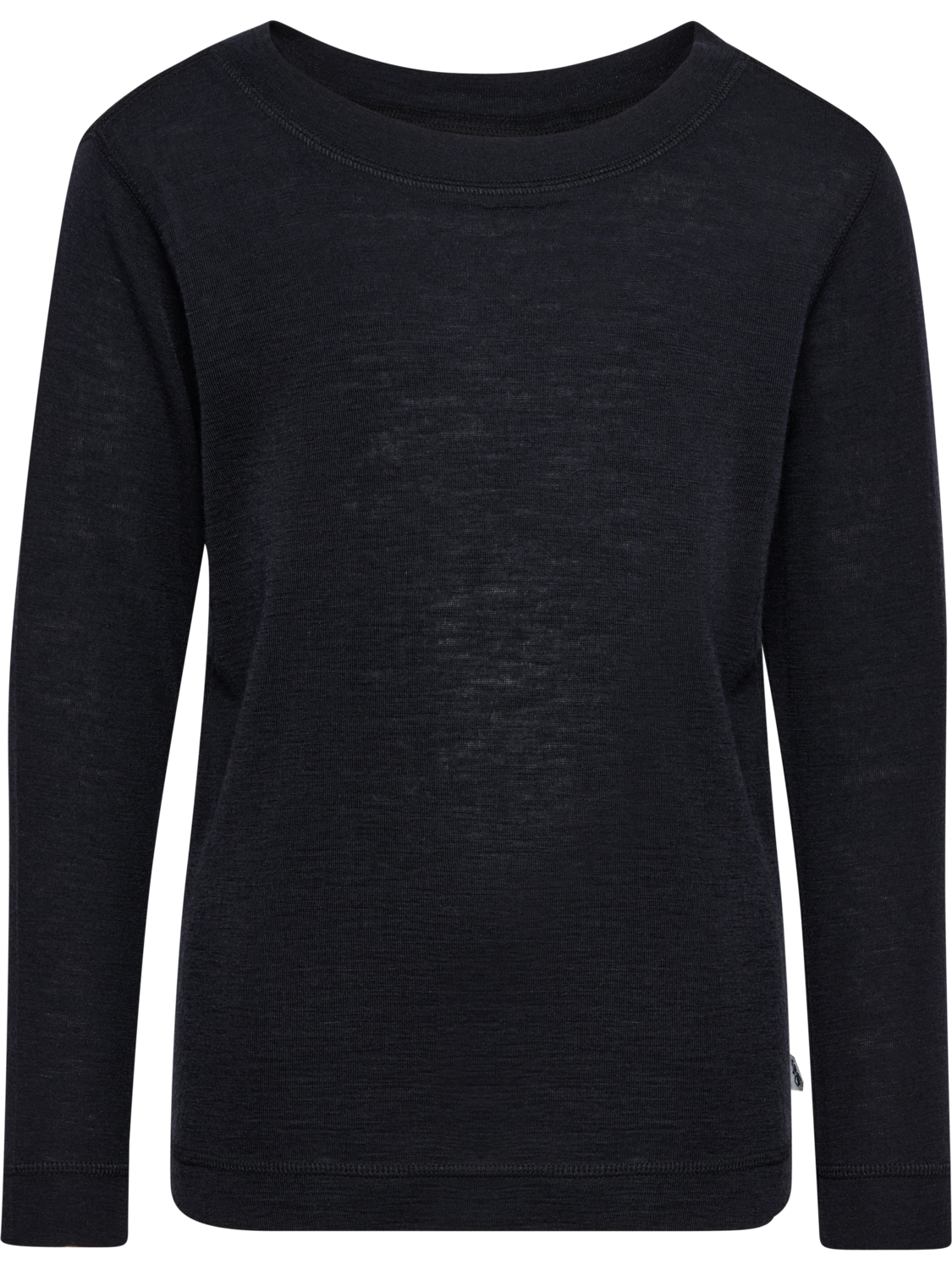 hmlJR WOOL RIB T-SHIRT L/S, BLACK, packshot