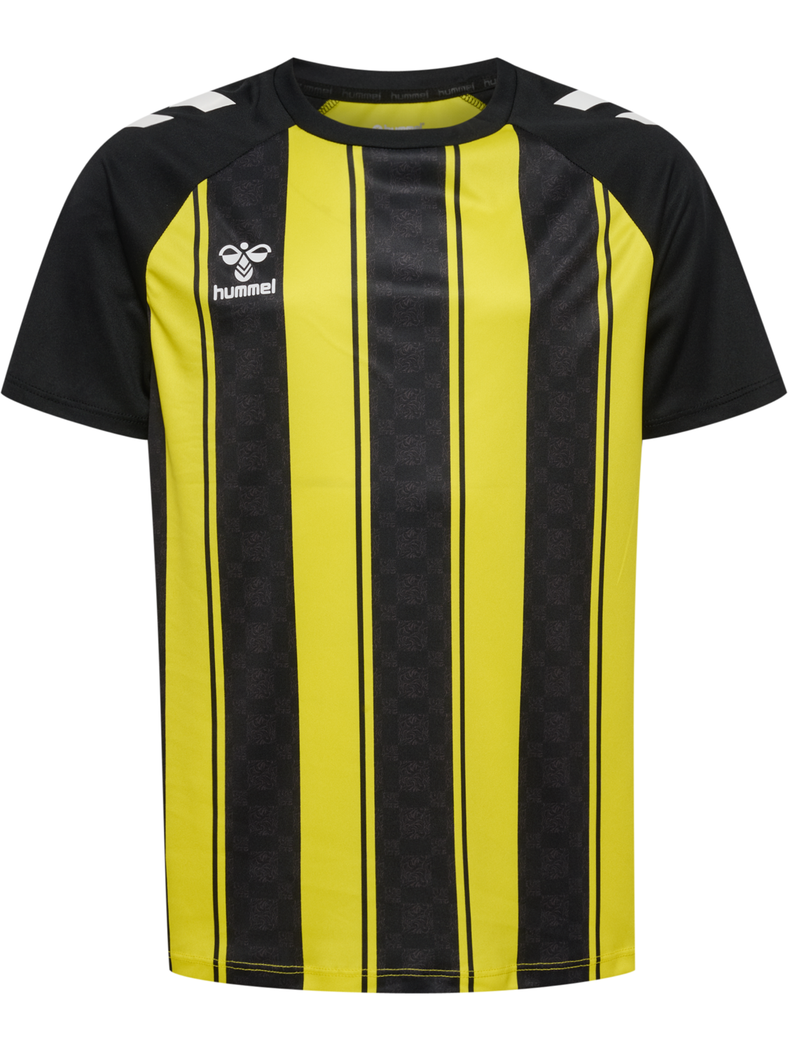 hmlMATCH STRIPED JERSEY S/S KIDS, BLAZING YELLOW/BLACK, packshot