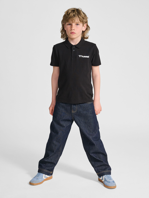 hmlMOVER COTTON POLO KIDS, BLACK, model