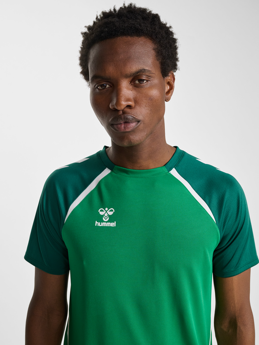 hmlLEAD 2.0 JERSEY S/S, JELLY BEAN/EVERGREEN, model