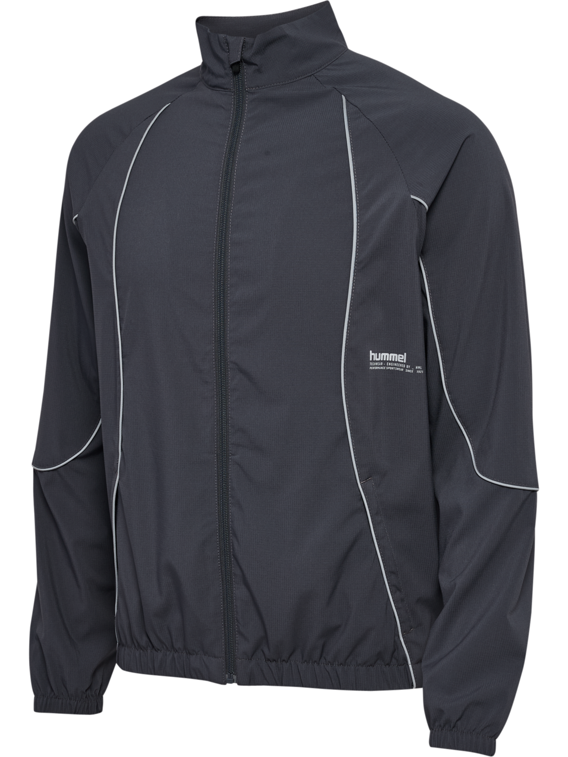 hmlPULSE WOVEN ZIP JACKET, EBONY, packshot