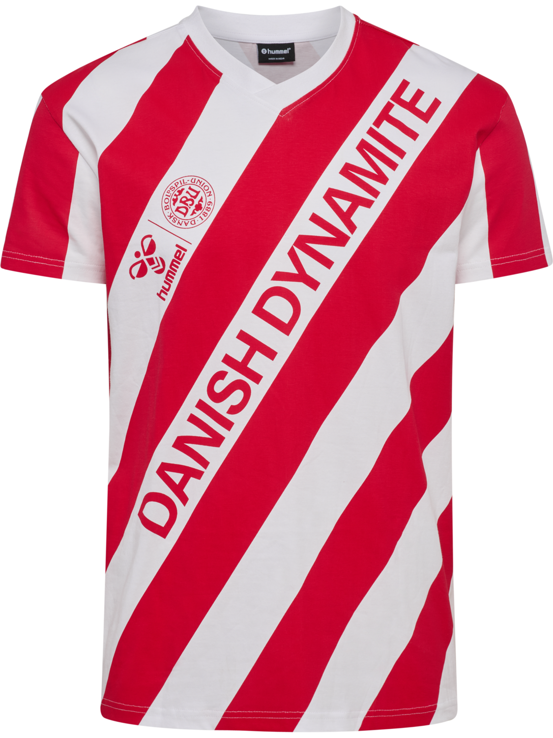 DBU 26 FAN DYNAMITE TEE SS, WHITE/TANGO RED, packshot