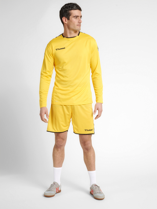 hmlAUTHENTIC POLY JERSEY L/S, SPORTS YELLOW/BLACK, model