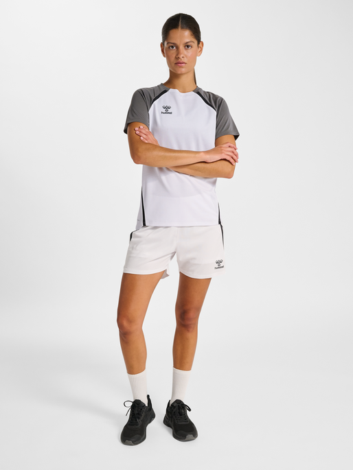 hmlLEAD 2.0 JERSEY S/S WOMAN, WHITE/STEEL GRAY, model