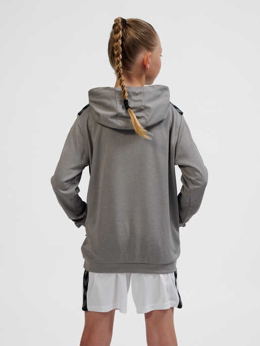 hmlAUTHENTIC PL HOODIE KIDS, GREY MELANGE, model