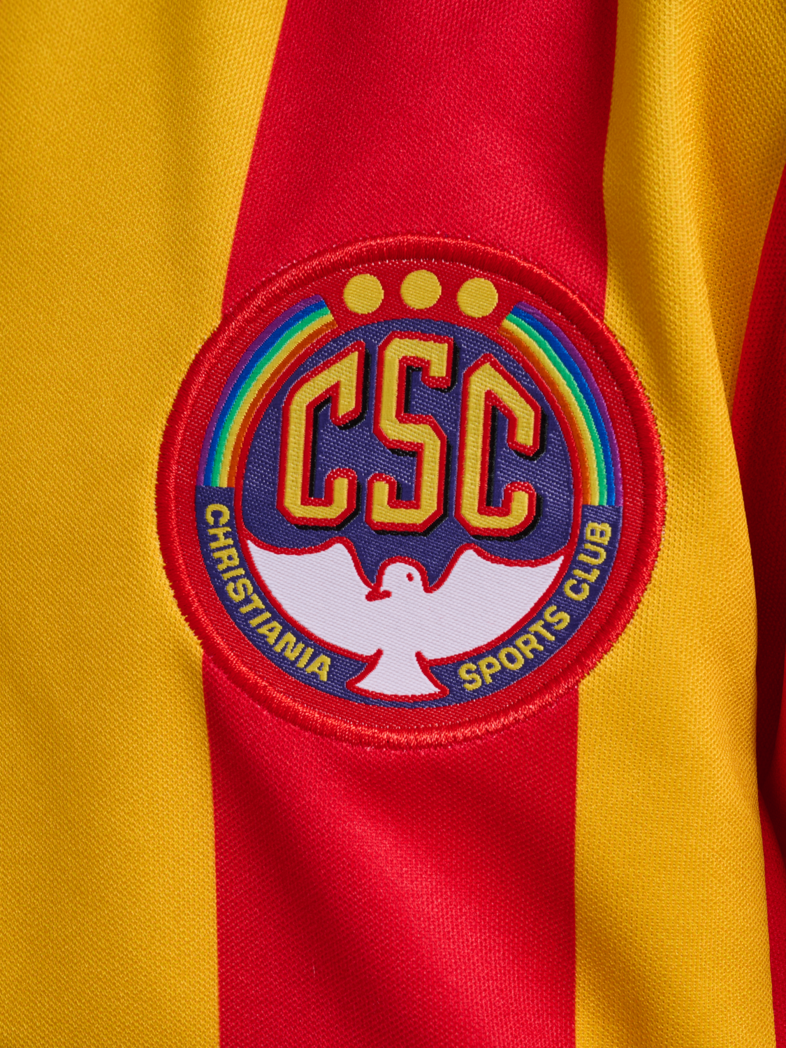 CSC 26/27 HOME JERSEY S/S KIDS, TRUE RED/SPORTS YELLOW W/SPONS, packshot
