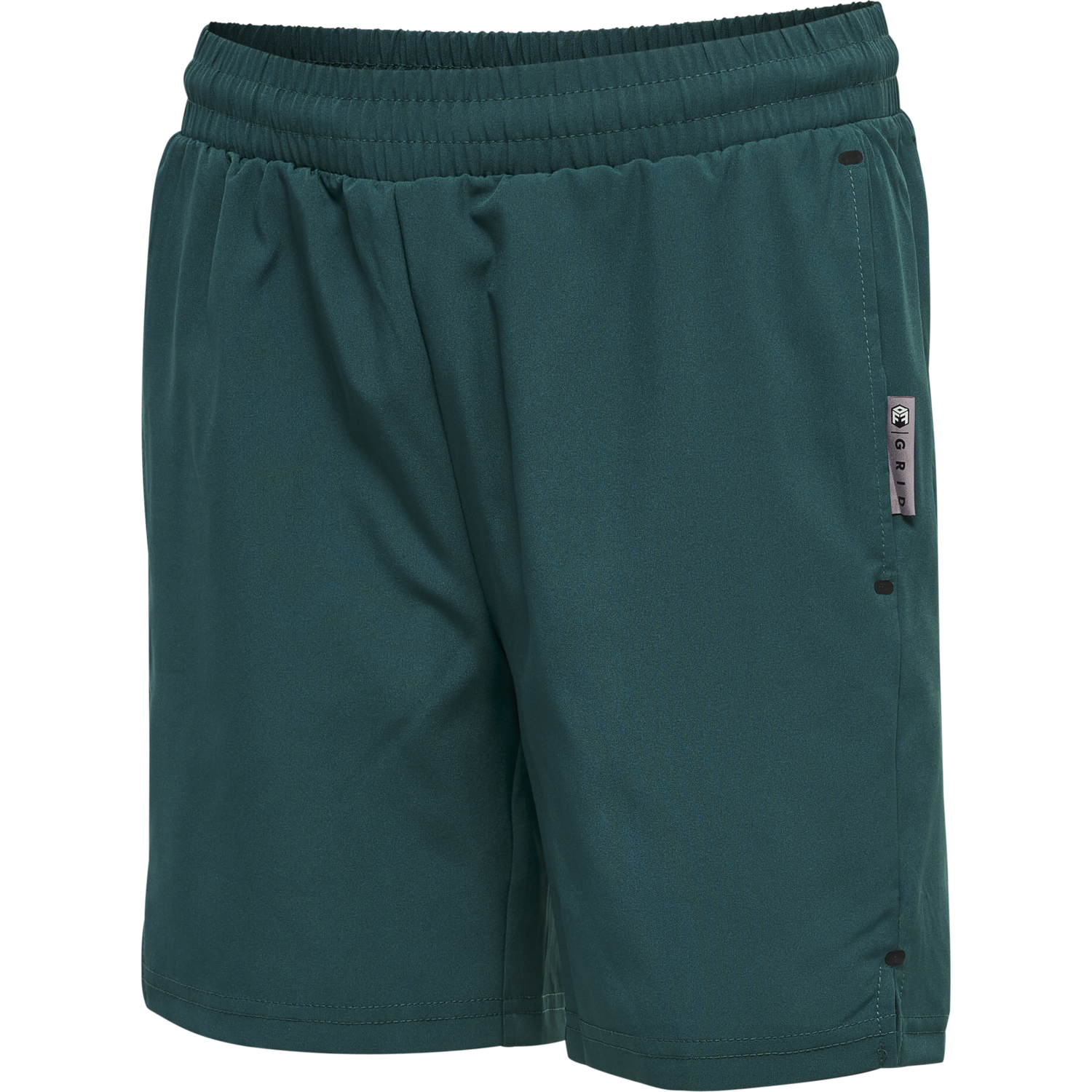 hmlMOVE GRID WOVEN SHORTS KIDS, DEEP TEAL, packshot