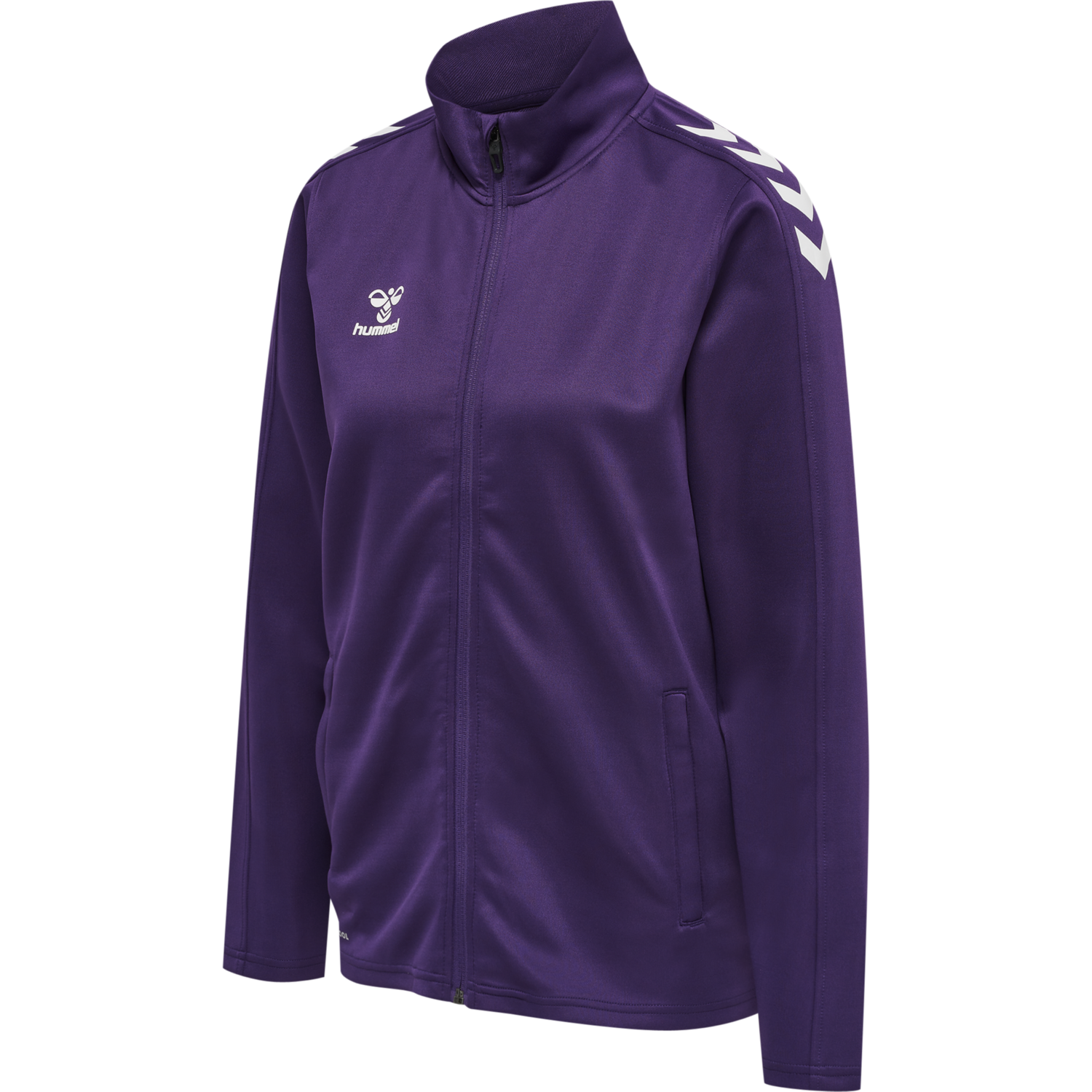 hmlCORE XK POLY ZIP SWEAT WOMAN, ACAI/WHITE, packshot