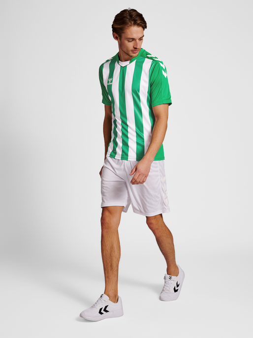 hmlCORE XK STRIPED JERSEY S/S, JELLY BEAN/WHITE, model