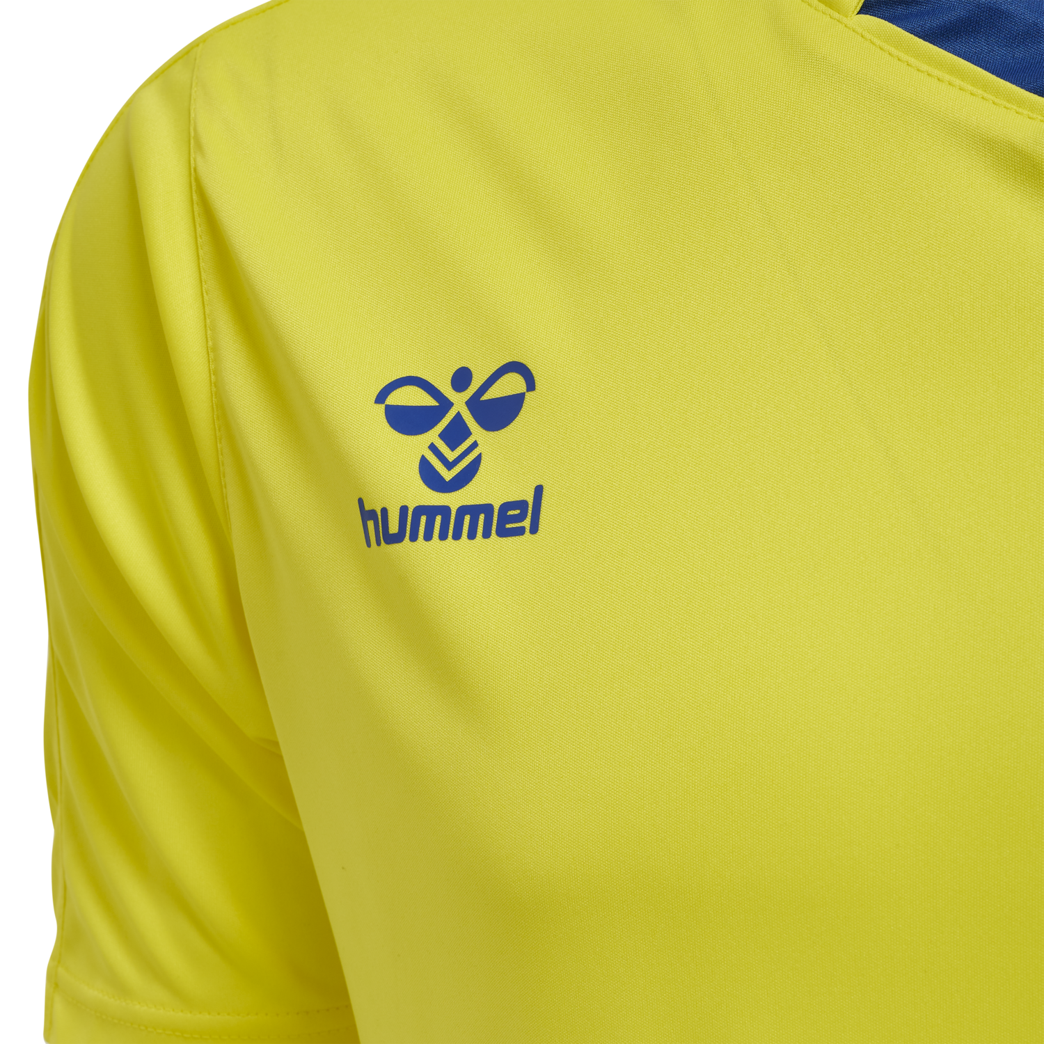hmlCORE XK POLY JERSEY S/S, BLAZING YELLOW/TRUE BLUE, packshot