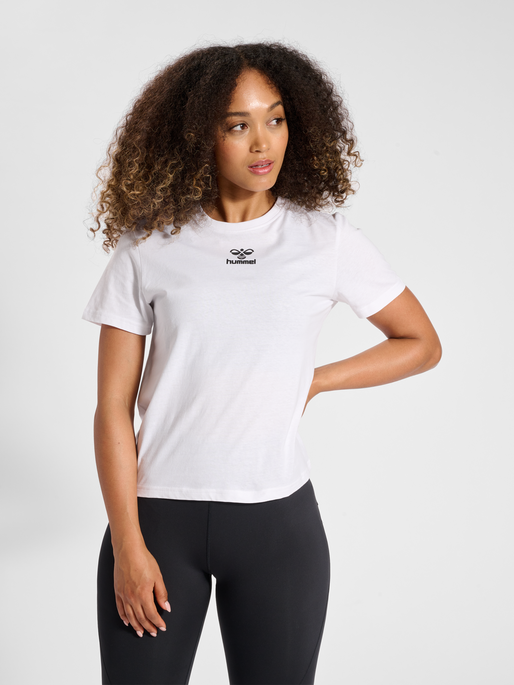 hmlICONS WOMAN T-SHIRT, WHITE, model