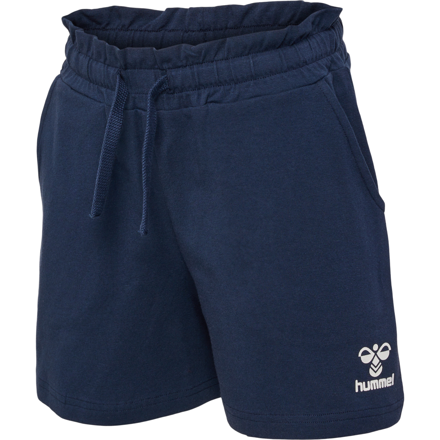 hmlFLOWY RUFFLE SHORTS, BLACK IRIS, packshot