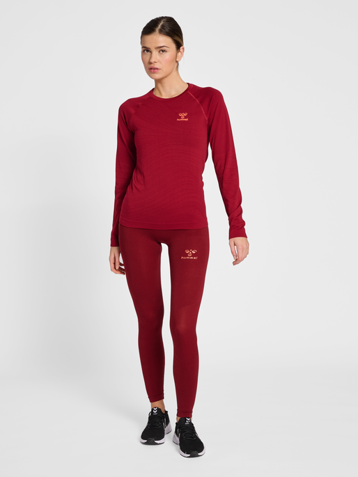 hmlONGRID HW SEAMLESS TIGHTS WO, RHUBARB/NASTURTIUM, model