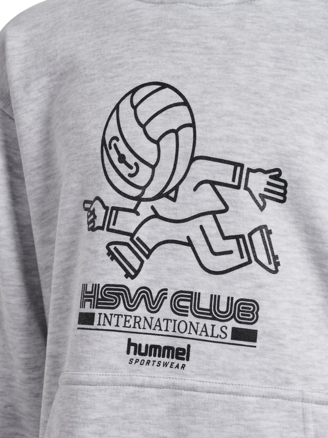 hmlJR LOOSE HOODIE HEADBALL, LIGHT GREY MELANGE, packshot