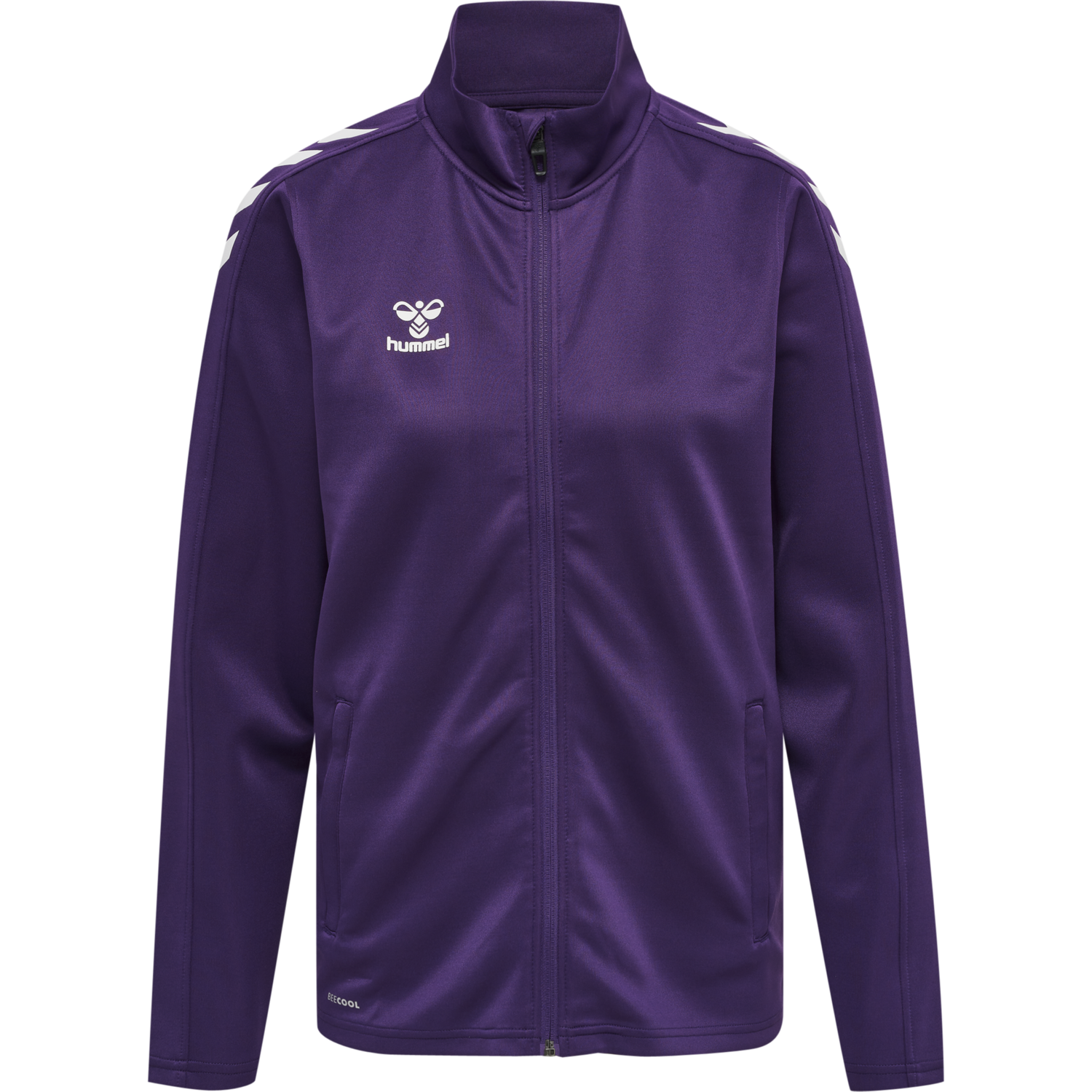 hmlCORE XK POLY ZIP SWEAT WOMAN, ACAI/WHITE, packshot