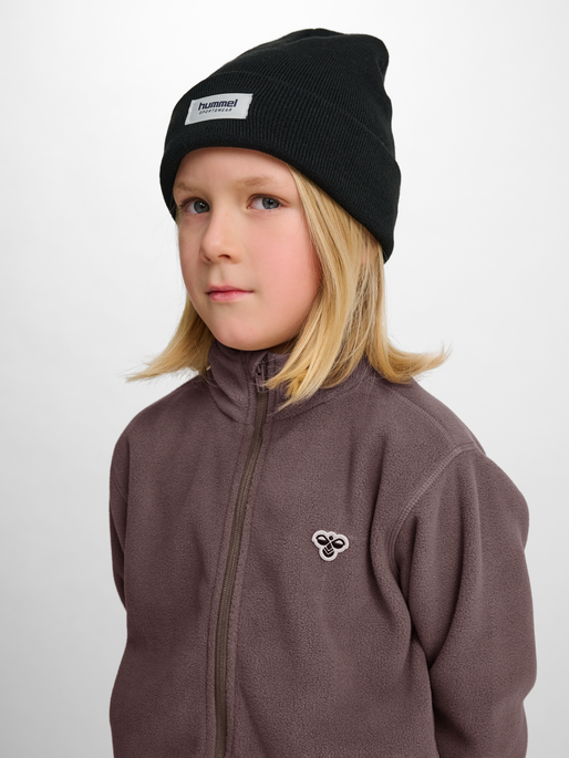 hmlJR FLEECE ZIP JACKET BEE, PEPPERCORN, model