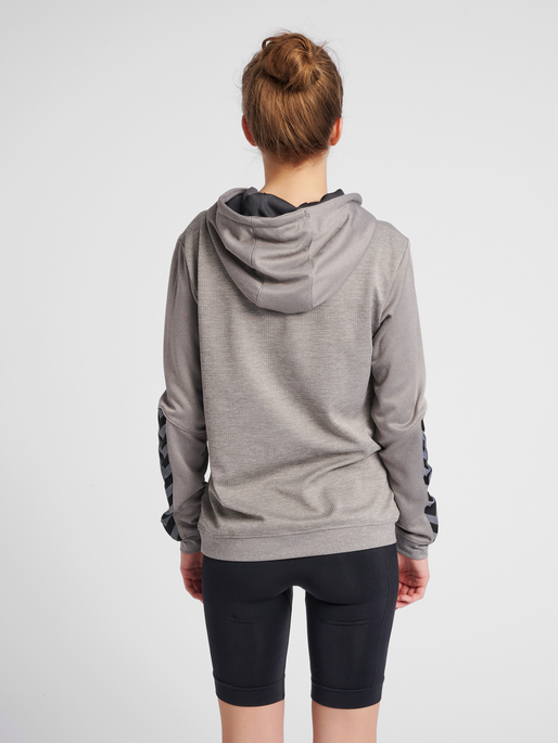 hmlAUTHENTIC POLY HOODIE WOMAN, GREY MELANGE, model