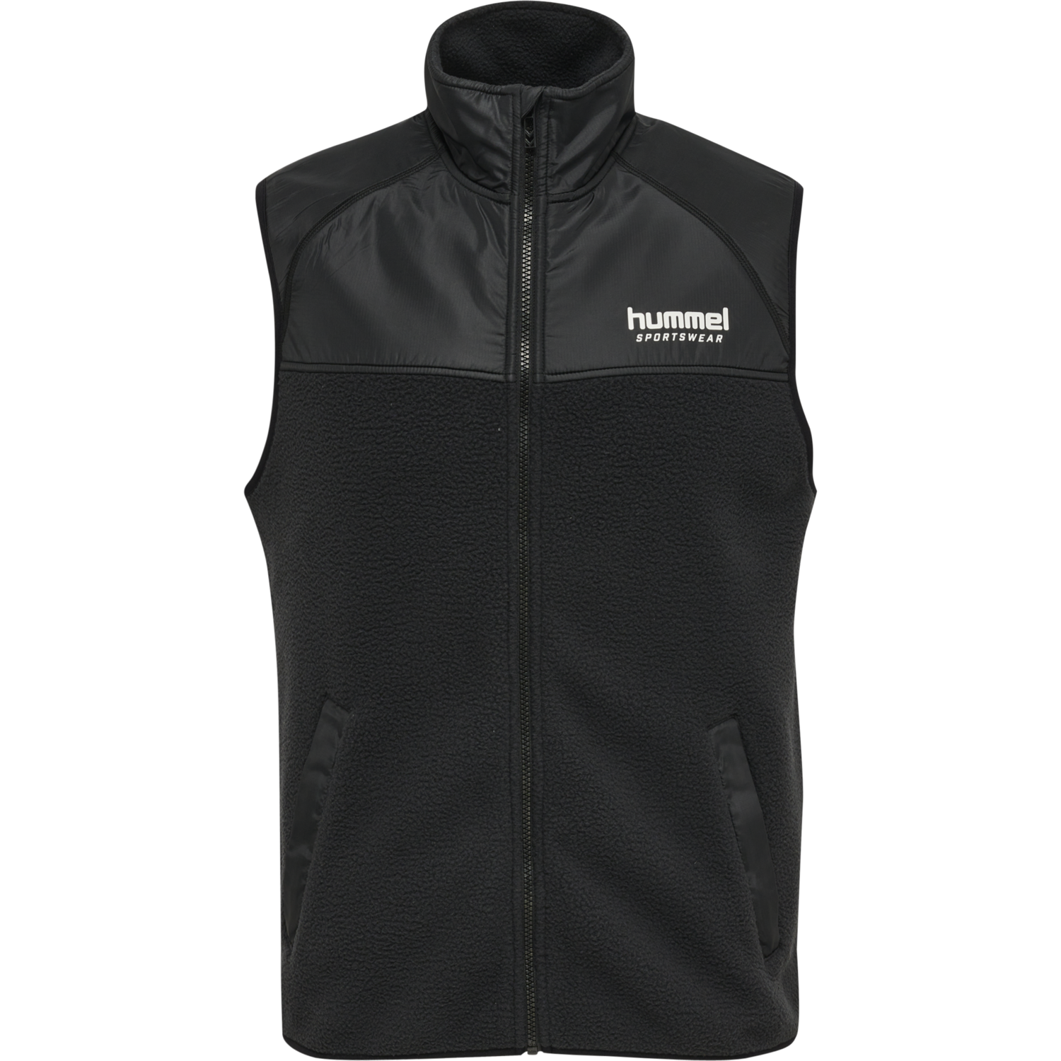 hmlLGC CHARLEY FLEECE WAISTCOAT, BLACK, packshot