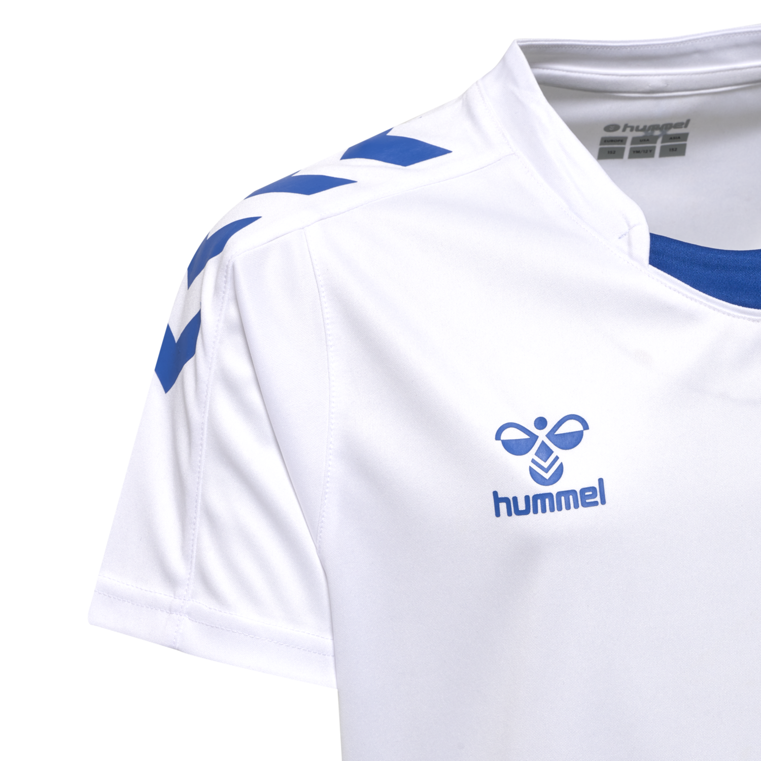 hmlCORE XK POLY JERSEY S/S KIDS, WHITE/TRUE BLUE, packshot