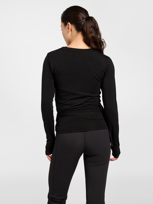 hmlSOFT WRAP BLOUSE, BLACK, model