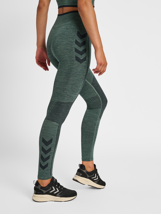 hmlMT ALY SEAMLESS HW TIGHTS, NORTH ATLANTIC/BLACK MELANGE, model