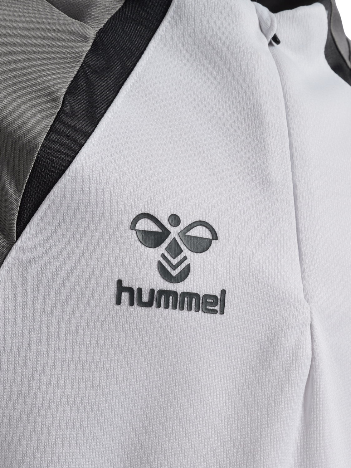 hmlLEAD 2.0 HALF ZIP KIDS, WHITE/STEEL GRAY, packshot