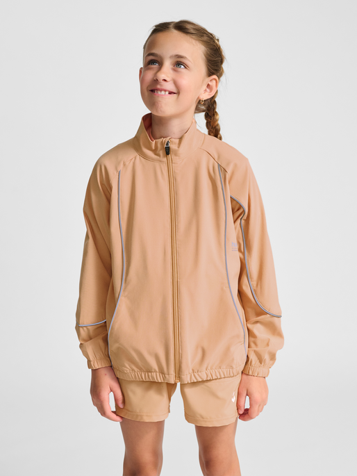 hmlJR WOVEN ZIP JACKET, PEACH BLOOM, model