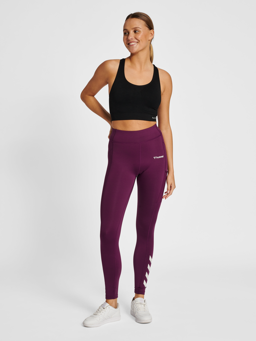 hmlMT CHIPO MID WAIST TIGHTS, GRAPE WINE, model