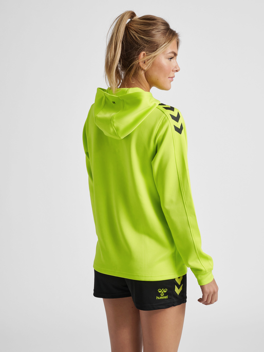 hmlCORE XK POLY SWEAT HOODIE WOMAN, LIME POPSICLE, model