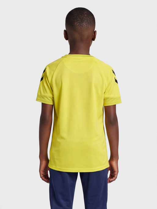 hmlLEAD S/S POLY JERSEY KIDS, BLAZING YELLOW, model