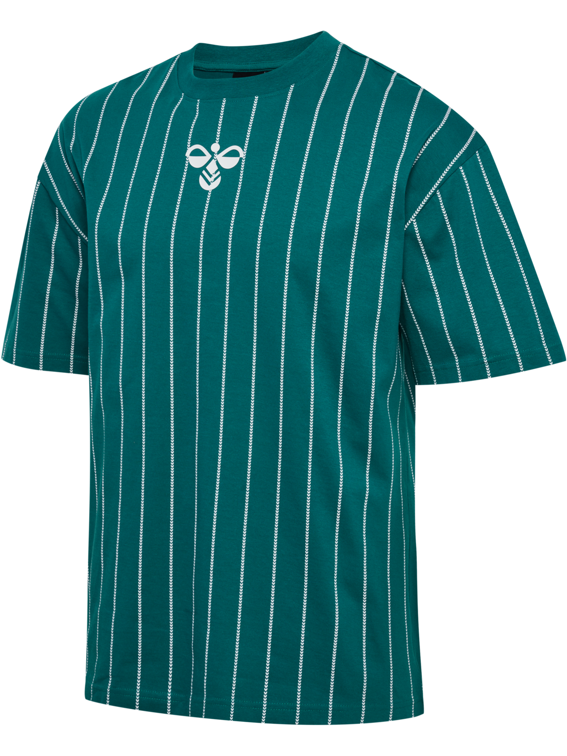 Chevron Pinstripe T-Shirt, TEAL/WHITE, packshot