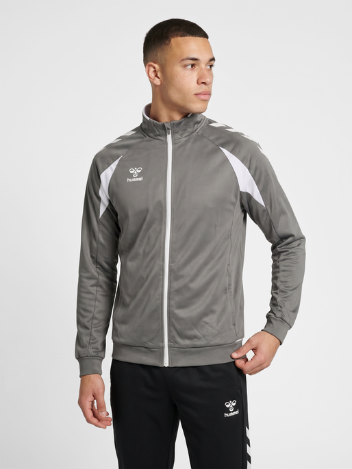 hmlCORE 2.0 TRACK ZIP JACKET, STEEL GRAY/WHITE, model